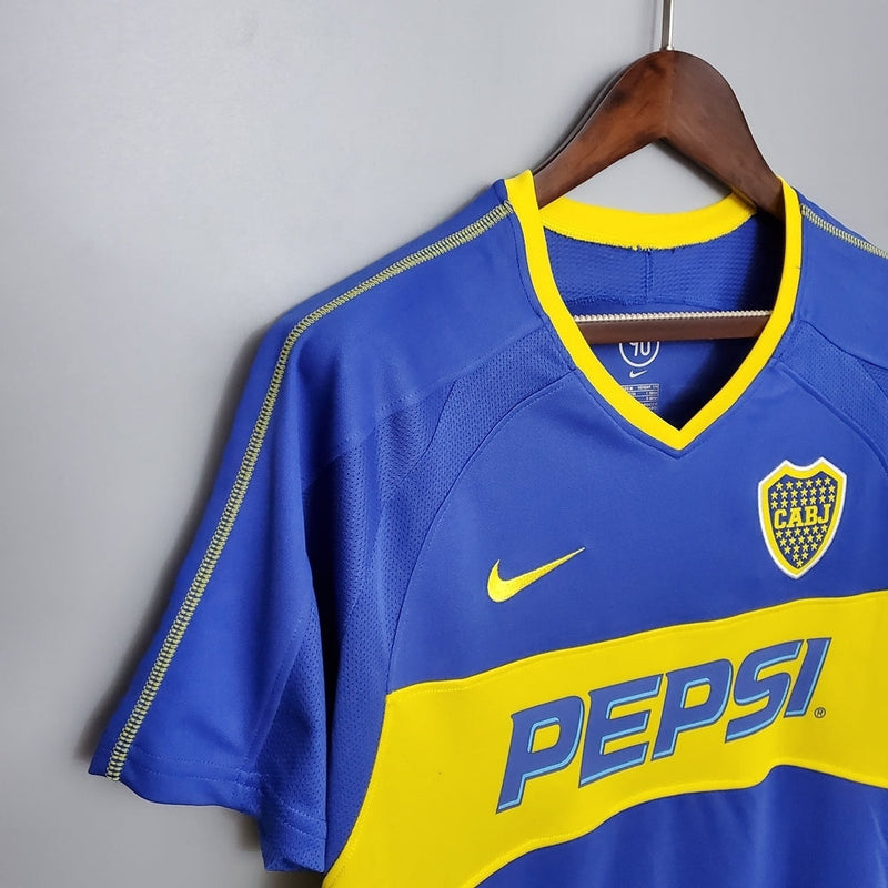 Camisa Boca Juniors Retrô 03/04 - Nike - Azul e Amarela