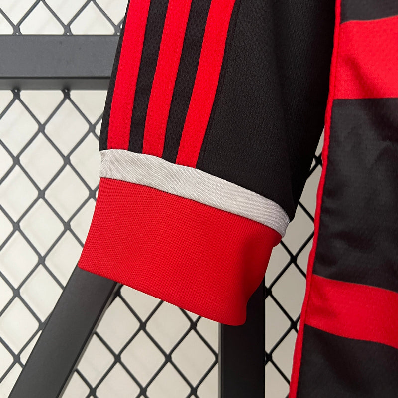 Camisa Manga Longa Flamengo I 24/25 - Adidas - Vermelho e Preto