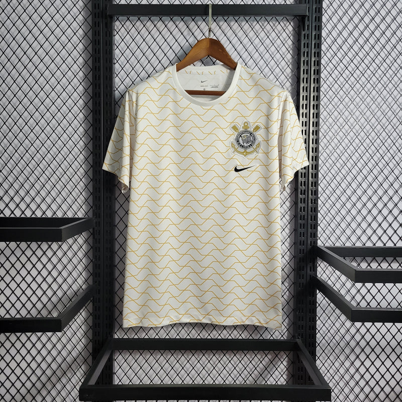 Camisa Corinthians Pré Jogo Creme Nike - Masculina