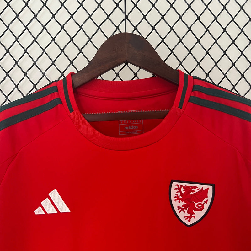 Camisa País de Gales Home 24/25 - Adidas Torcedor Masculina Lançamento