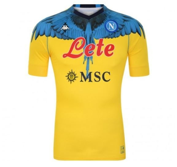 Camisa Napoli 21/22 Kappa x Marcelo Burlon - Amarelo