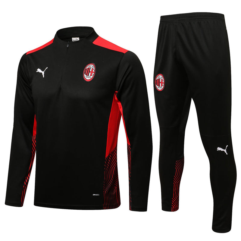 Conjunto Milan 21/22 Preta - Puma - Com Ziper