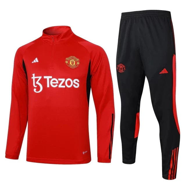 Conjunto Manchester United 23/24 Vermelho - Adidas - Com Ziper