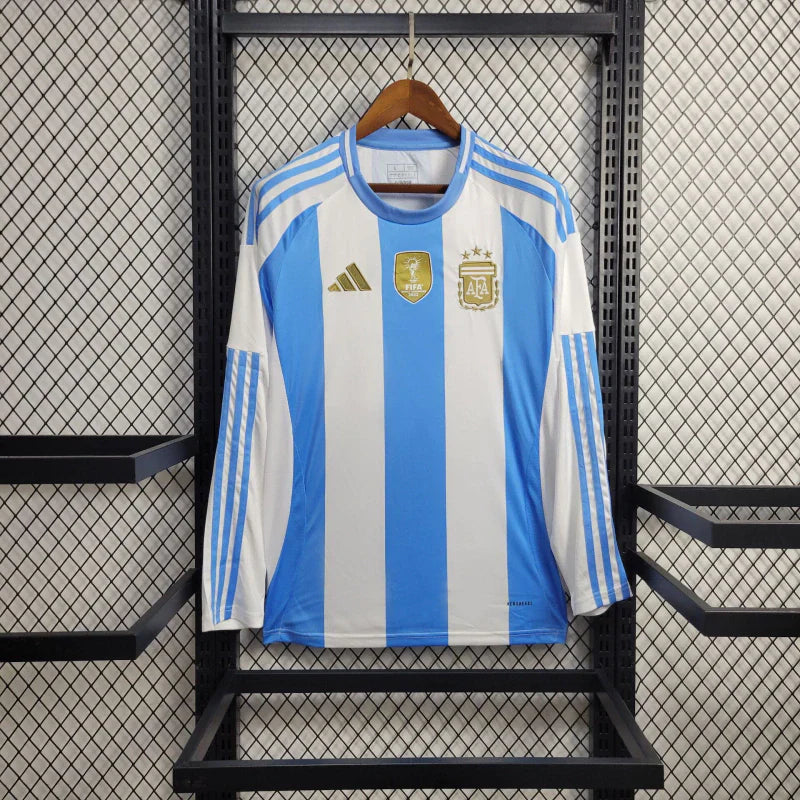 Camisa Argentina Home Manga Comprida 24/25 - Adidas Versão Torcedor